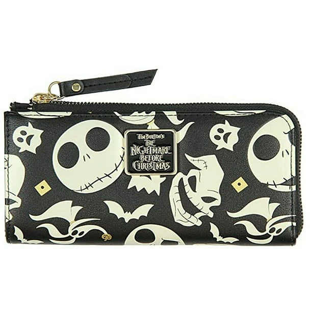 Nightmare Before Christmas Jack With Flowers Zip Around Hand Purse Clutch Wallet 
